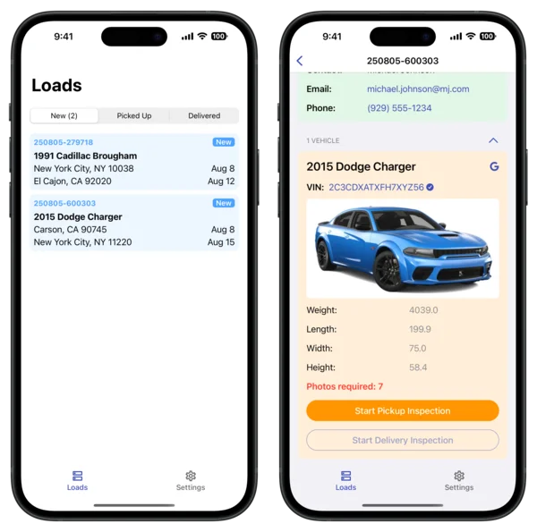 Mobile App for Drivers