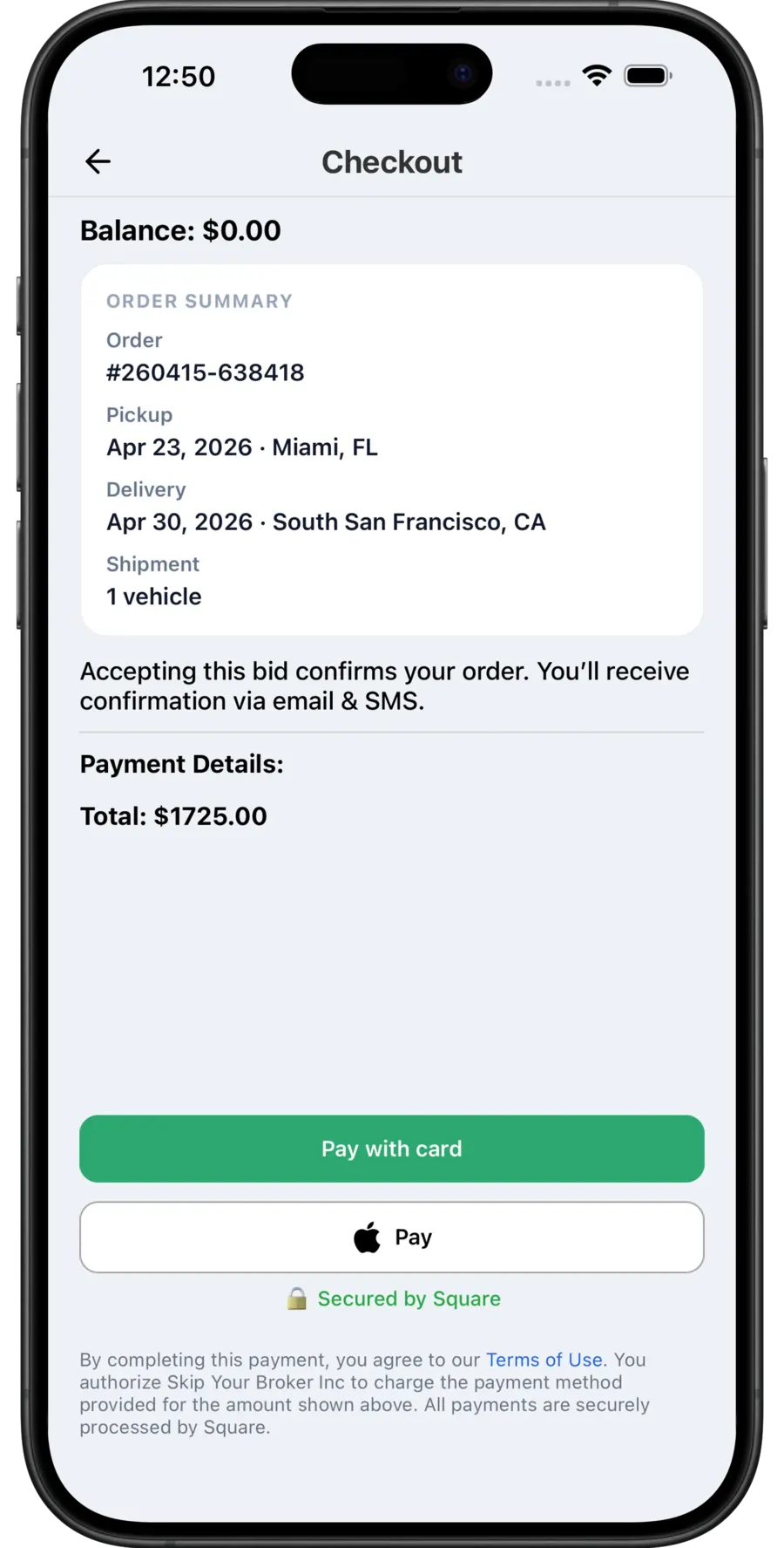 Secure payment flow